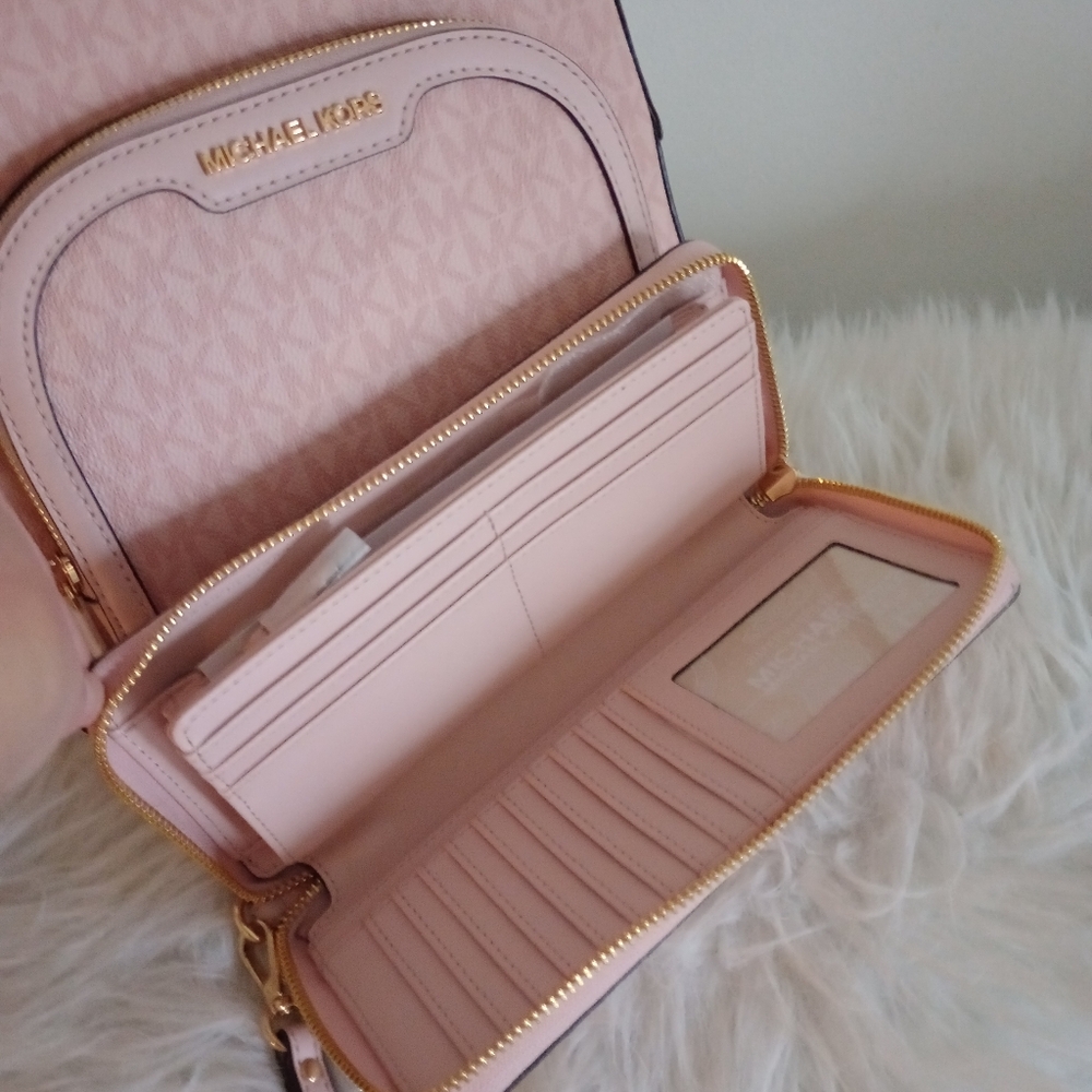 Michael Kors Pink Powder Blush Backpack and Wallet Set - Picture 3 of 6
